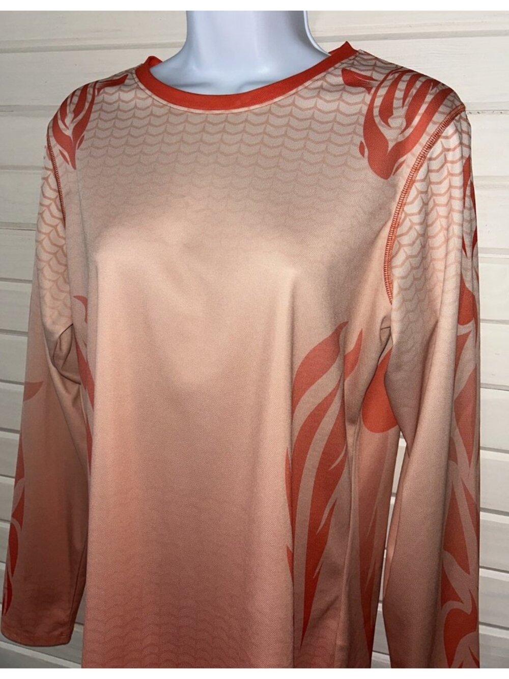 Cabela's Guidewear Sz MEDIUM Women’s Orange UPF50 L/S Shirt Moisture Wicking EUC